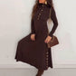 Damen-Maxikleid aus Strick mit ausgestelltem Schnitt