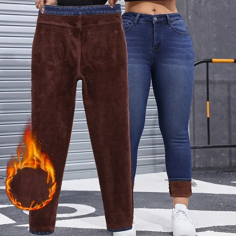 📢🎉50% Rabatt!!!🛍️✨Damen High-Stretch-Plüsch-gefütterte Skinny-Jeans