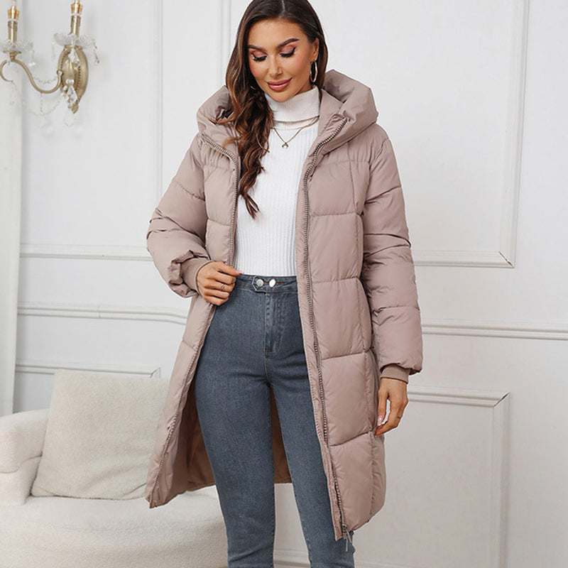 Warmer und kuscheliger, winddichter langer Wintermantel für Damen
