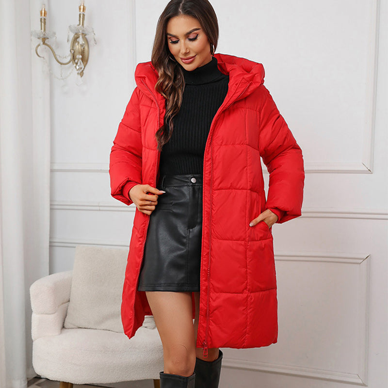Warmer und kuscheliger, winddichter langer Wintermantel für Damen