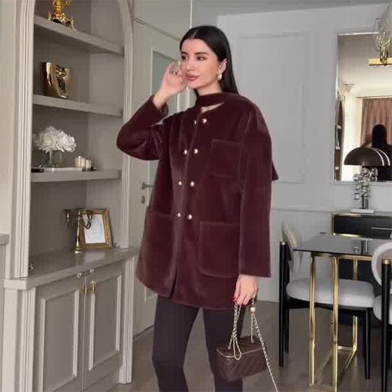 Elegante, warme Langarmjacke für Damen