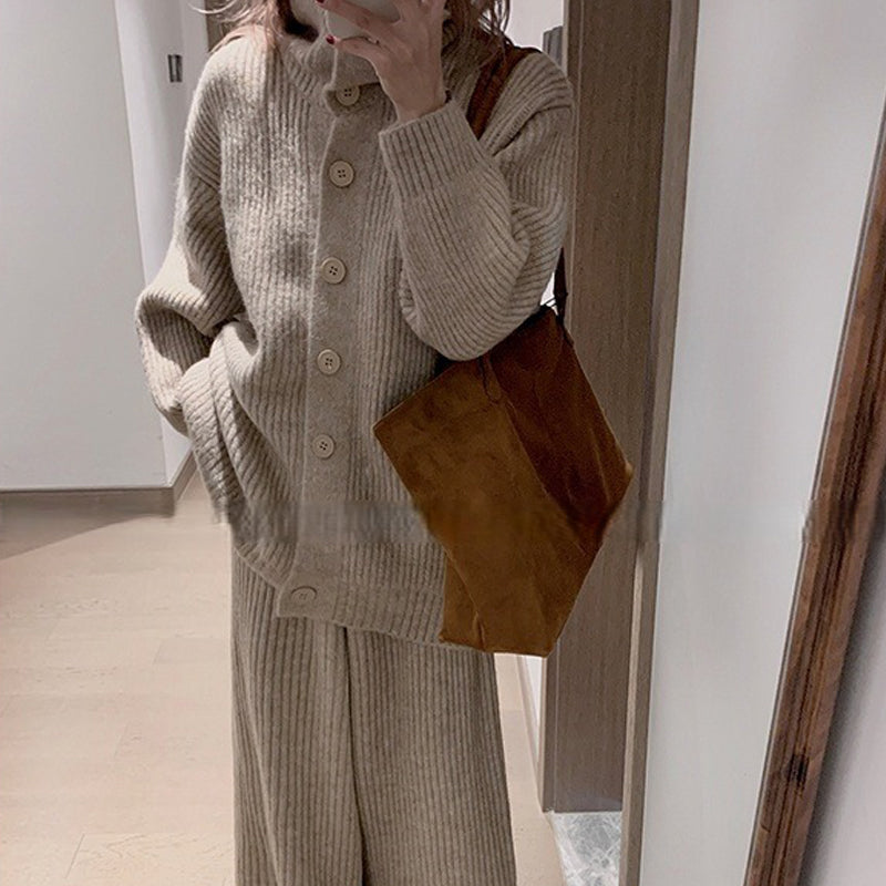 Loungewear-Set mit Stehkragen und lockerer Passform für Damen