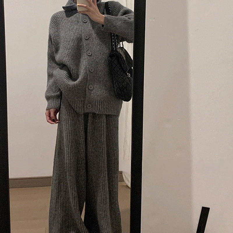Loungewear-Set mit Stehkragen und lockerer Passform für Damen