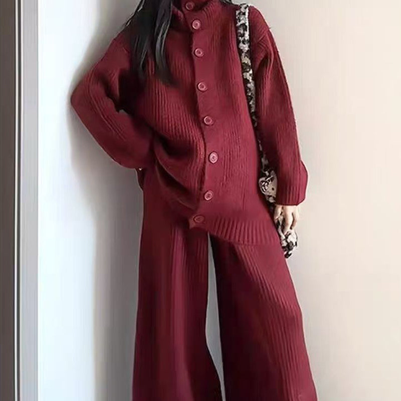 Loungewear-Set mit Stehkragen und lockerer Passform für Damen