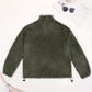 Damen-Sweatshirt mit halbem Reißverschluss und Stehkragen, flauschig