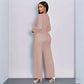 Damenmode Einfarbiger Jumpsuit mit weitem Bein