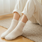 3 Paar Damen-Socken aus Plüsch-Nerz mit gestickter Schleife