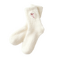 3 Paar Damen-Socken aus Plüsch-Nerz mit gestickter Schleife