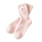 3 Paar Damen-Socken aus Plüsch-Nerz mit gestickter Schleife