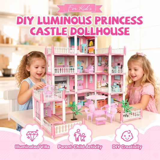 📢📢50% RABATT!!⏰DIY Leuchtendes Prinzessinnenschloss-Puppenhaus