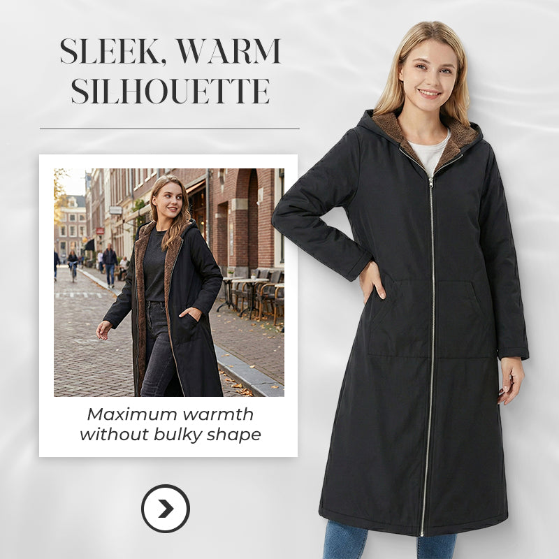 📢📢50%Rabatt!!!🎉✨Langer Damen Vintage-Parka mit kuscheligem Futter und Kapuze