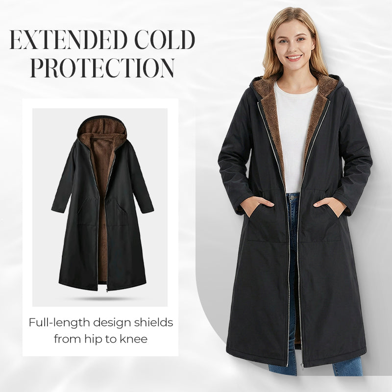 📢📢50%Rabatt!!!🎉✨Langer Damen Vintage-Parka mit kuscheligem Futter und Kapuze