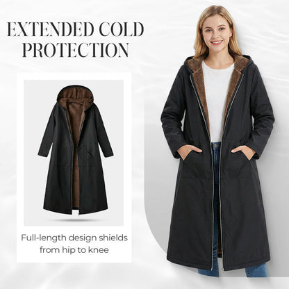 📢📢50%Rabatt!!!🎉✨Langer Damen Vintage-Parka mit kuscheligem Futter und Kapuze
