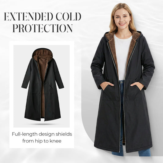 📢📢50%Rabatt!!!🎉✨Langer Damen Vintage-Parka mit kuscheligem Futter und Kapuze