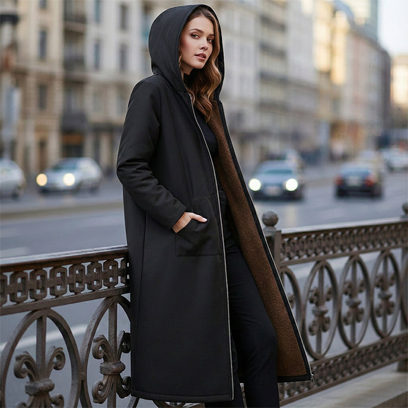 📢📢50%Rabatt!!!🎉✨Langer Damen Vintage-Parka mit kuscheligem Futter und Kapuze
