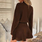 ✨✨Begrenzter Vorrat verfügbar, nicht verpassen!🌸Damen-Minikleid aus Strick mit Stehkragen und A-Linien-Schnitt👗