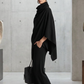 📢📢50%Rabatt!!!🎉✨Damen-Set: Cape-Oberteil mit Wasserfallkragen & Hose mit weitem Bein