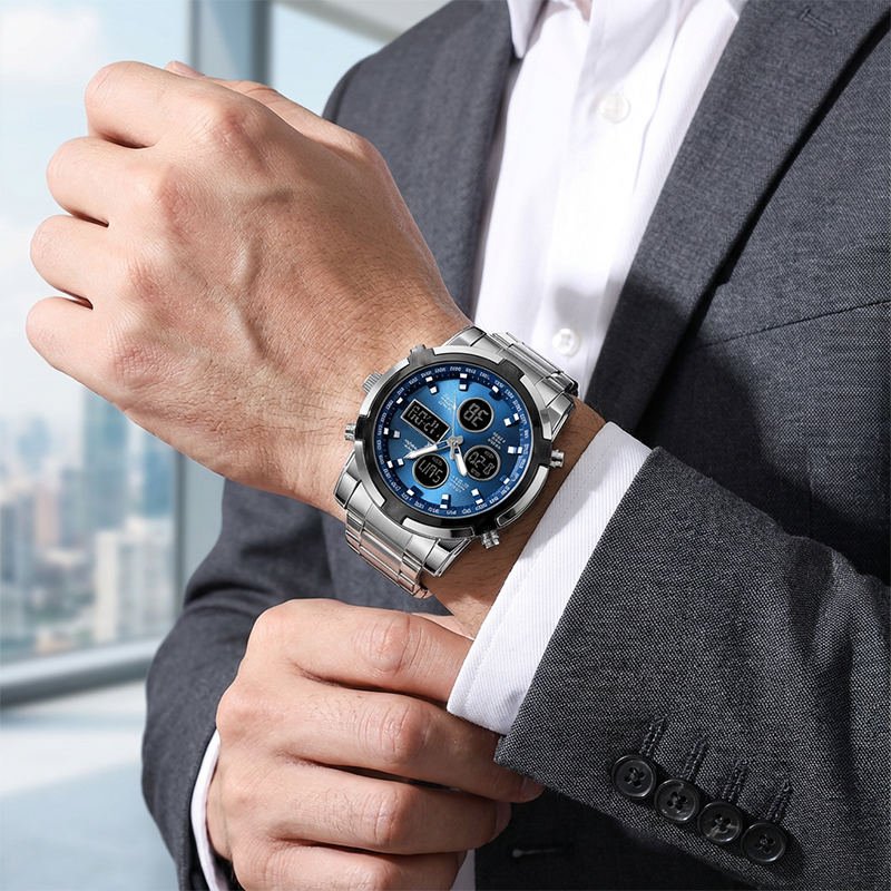 📢📢53 % RABATT!! ⏰ Wasserdichte Analog-Digital-Militäruhr für Herren – 48 mm, multifunktional & Armband aus Edelstahl! 🕰️💪