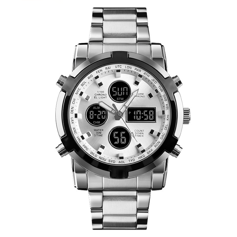 📢📢53 % RABATT!! ⏰ Wasserdichte Analog-Digital-Militäruhr für Herren – 48 mm, multifunktional & Armband aus Edelstahl! 🕰️💪