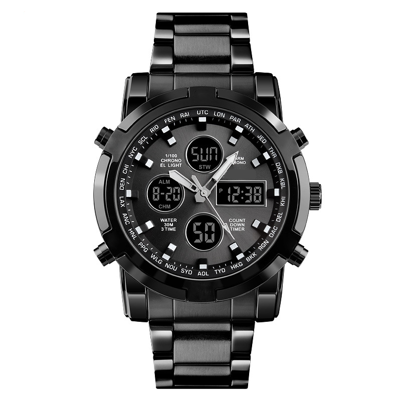 📢📢53 % RABATT!! ⏰ Wasserdichte Analog-Digital-Militäruhr für Herren – 48 mm, multifunktional & Armband aus Edelstahl! 🕰️💪