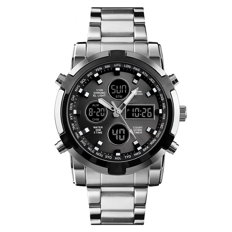 📢📢53 % RABATT!! ⏰ Wasserdichte Analog-Digital-Militäruhr für Herren – 48 mm, multifunktional & Armband aus Edelstahl! 🕰️💪