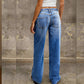 🎁🎁Heute – 50%!👖🔥Mühelos schicke, locker sitzende Jeans mit weitem Bein