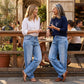 🎁🎁Heute – 50%!👖🔥Mühelos schicke, locker sitzende Jeans mit weitem Bein