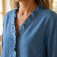 🌞Frühlingserwachen: 50% Rabatt!👕Damen Bluse mit Rüschen-V-Ausschnitt und High-Low-Saum