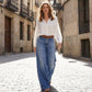 🔥🔥50% RABATT!🎁👖Damen Hochbund & Weitbein: Retro-Style, Bequeme Passform & Lässiger Look 👖✨
