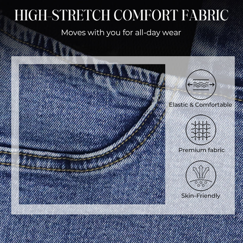 🔥Solange der Vorrat reicht 50 % Rabatt!🎉Damen High-Waist Schlagjeans aus Stretch-Denim