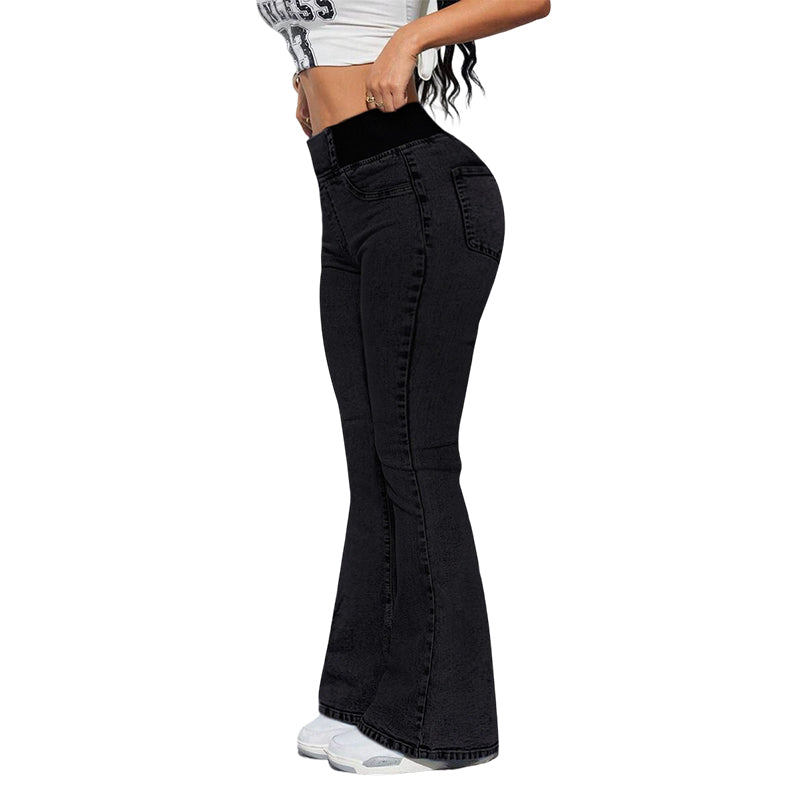 🔥Solange der Vorrat reicht 50 % Rabatt!🎉Damen High-Waist Schlagjeans aus Stretch-Denim