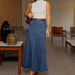 🎁Neuheiten 2026 mit 50 % RABATT👗Damen-Maxirock aus Denim – Hoher Bund & A-Linien-Schnitt