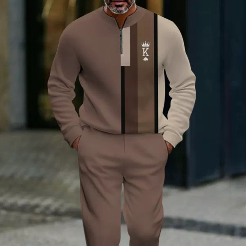 🔥NUR FÜR KURZE ZEIT 50% RABATT!⏰Herren-Set: Pullover mit grafischem Druck und Hose