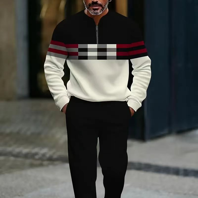 🔥NUR FÜR KURZE ZEIT 50% RABATT!⏰Herren-Set: Pullover mit grafischem Druck und Hose