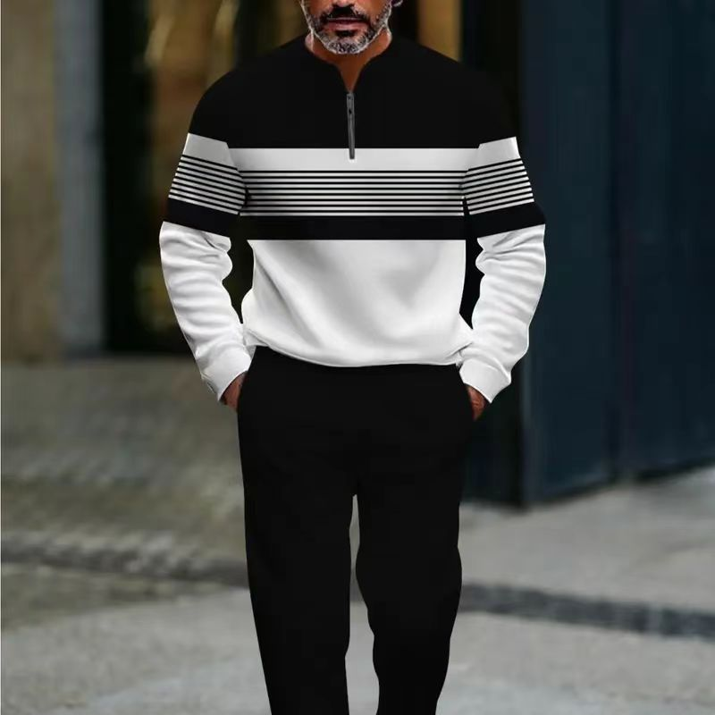 🔥NUR FÜR KURZE ZEIT 50% RABATT!⏰Herren-Set: Pullover mit grafischem Druck und Hose