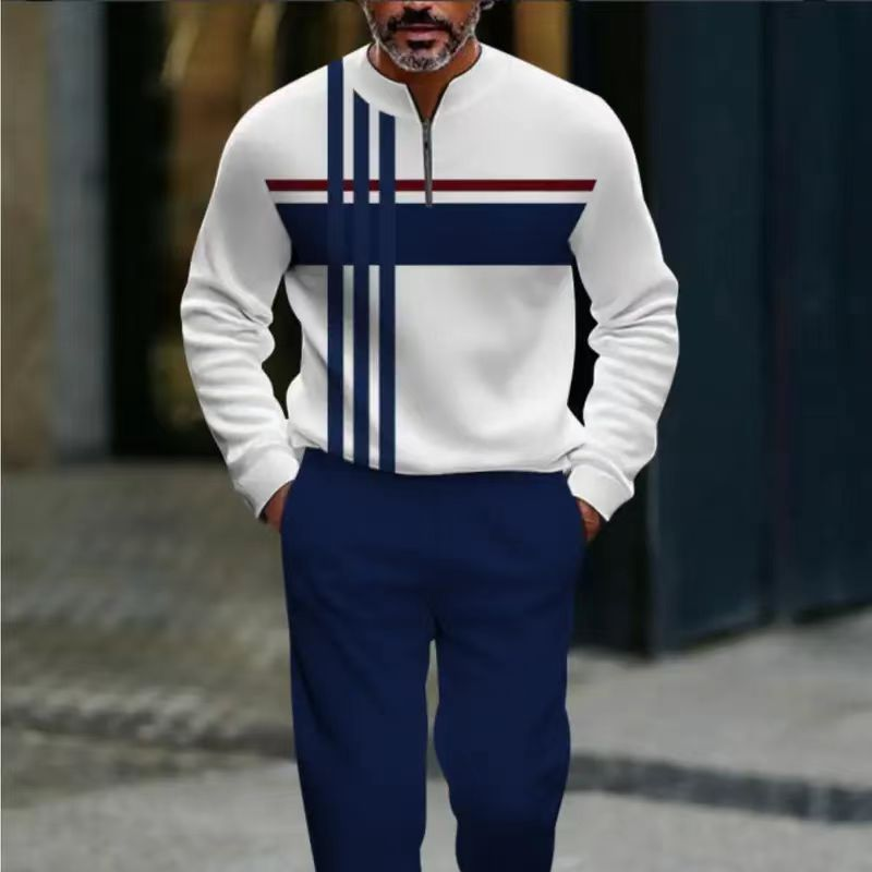 🔥NUR FÜR KURZE ZEIT 50% RABATT!⏰Herren-Set: Pullover mit grafischem Druck und Hose