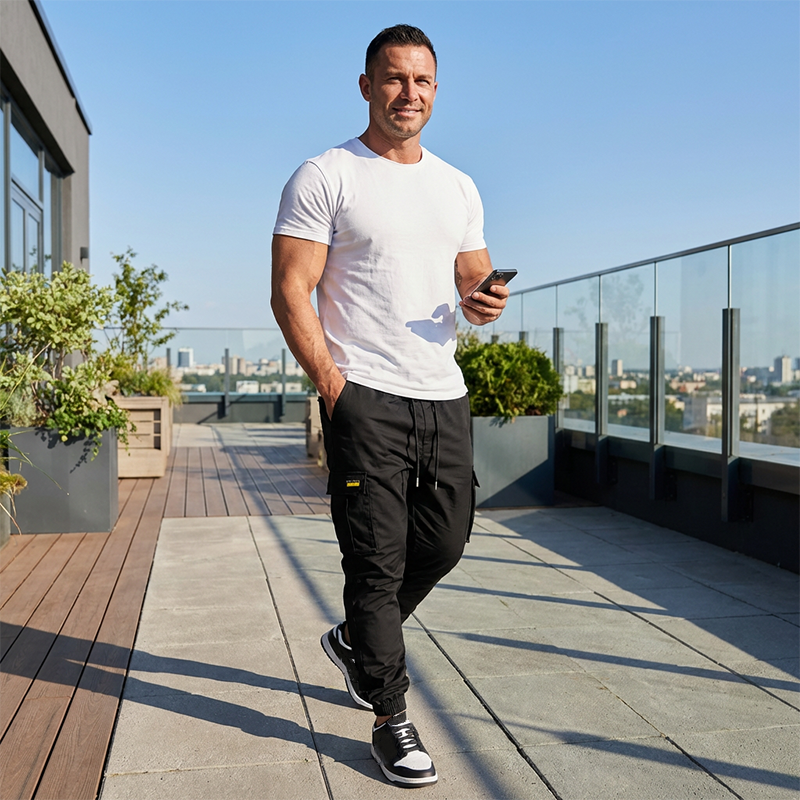 🌞 Sommerneuheiten – Jetzt bis zu 50% sparen! 💰 Lässige Cargohose für Herren mit Kordelzug