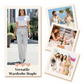 Damenjeans mit Leopardenmuster, hoher Taille und weitem Bein