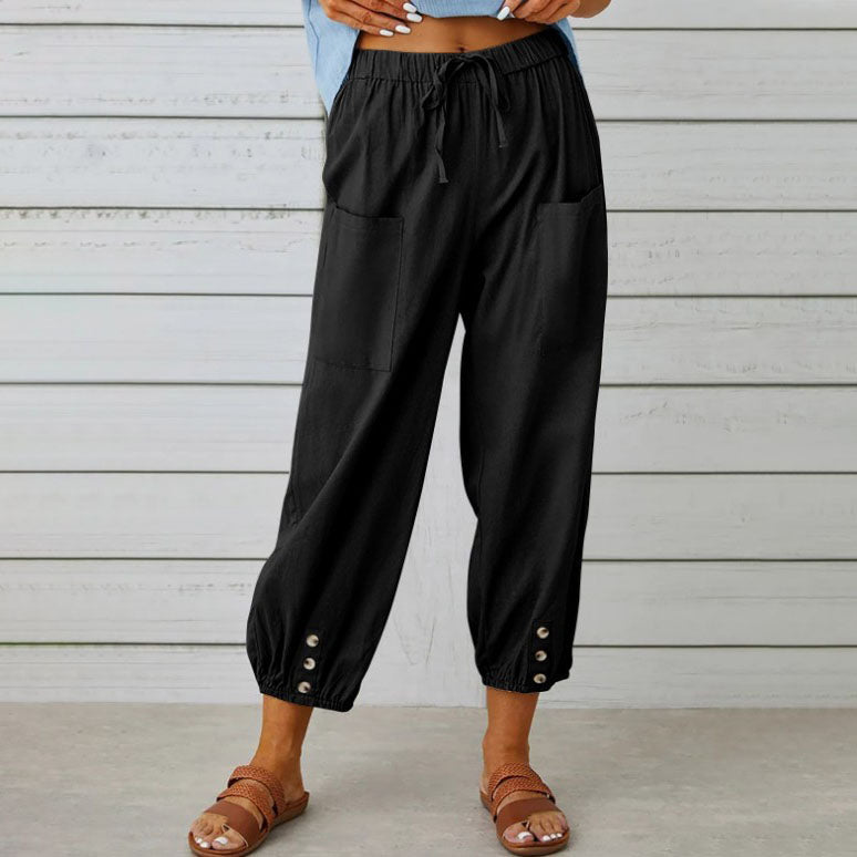 👖 💞 Weite Gerade Damenhose aus Baumwolle & Leinen – Atmungsaktiv, Schmeichelhafte Passform & Praktische Taschen ✨