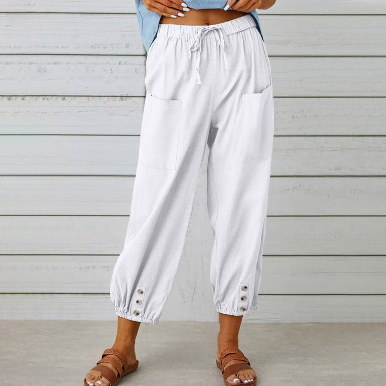 👖 💞 Weite Gerade Damenhose aus Baumwolle & Leinen – Atmungsaktiv, Schmeichelhafte Passform & Praktische Taschen ✨