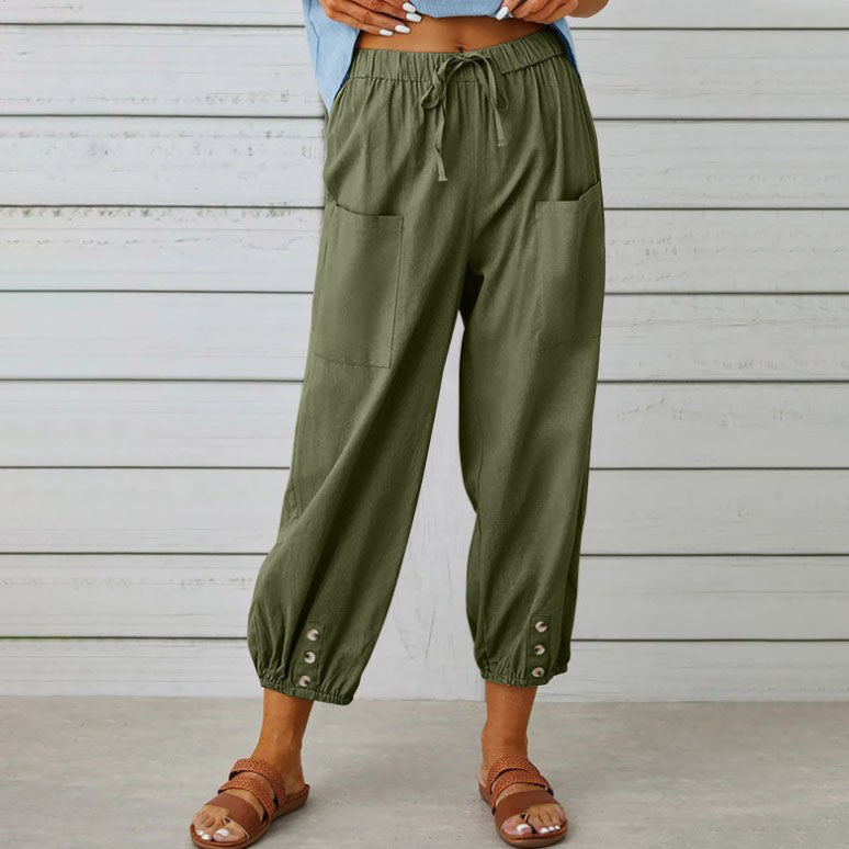 👖 💞 Weite Gerade Damenhose aus Baumwolle & Leinen – Atmungsaktiv, Schmeichelhafte Passform & Praktische Taschen ✨