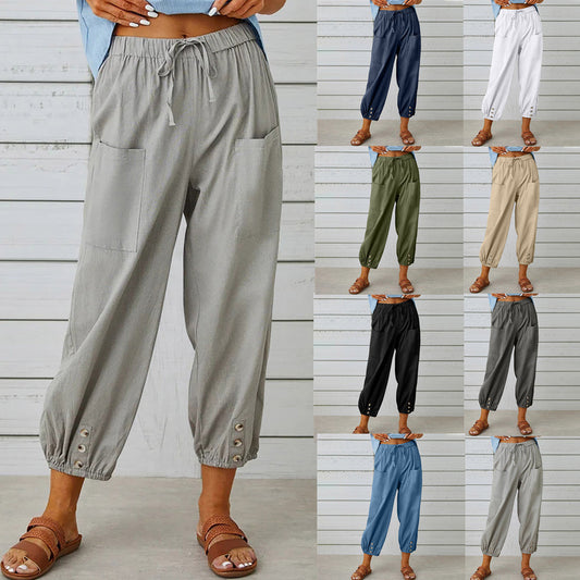 👖 💞 Weite Gerade Damenhose aus Baumwolle & Leinen – Atmungsaktiv, Schmeichelhafte Passform & Praktische Taschen ✨