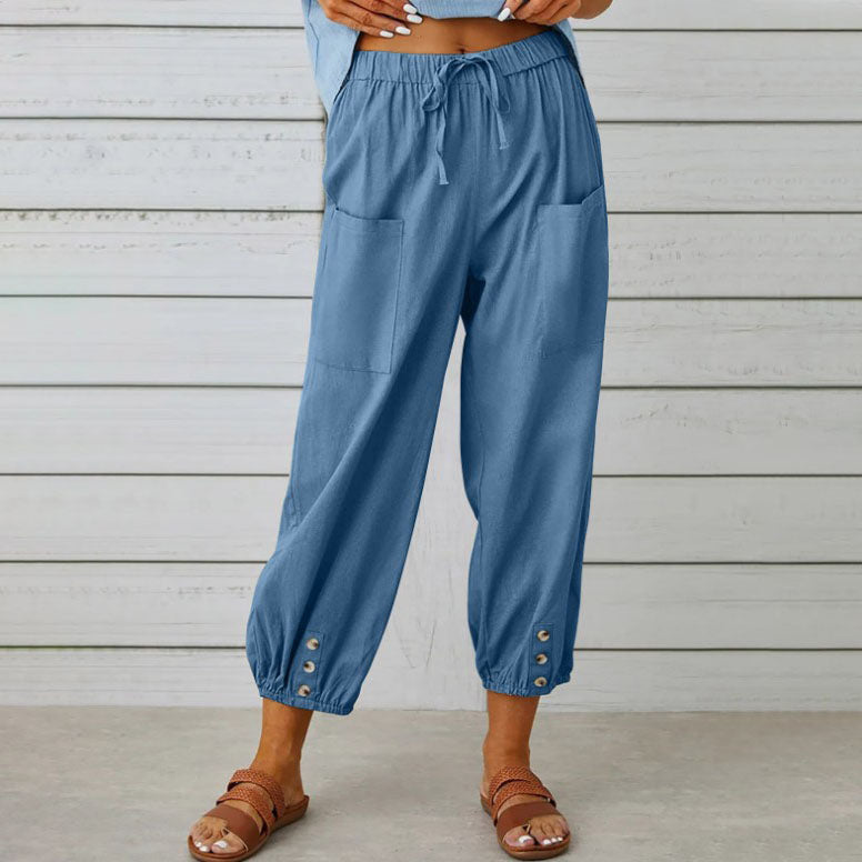 👖 💞 Weite Gerade Damenhose aus Baumwolle & Leinen – Atmungsaktiv, Schmeichelhafte Passform & Praktische Taschen ✨