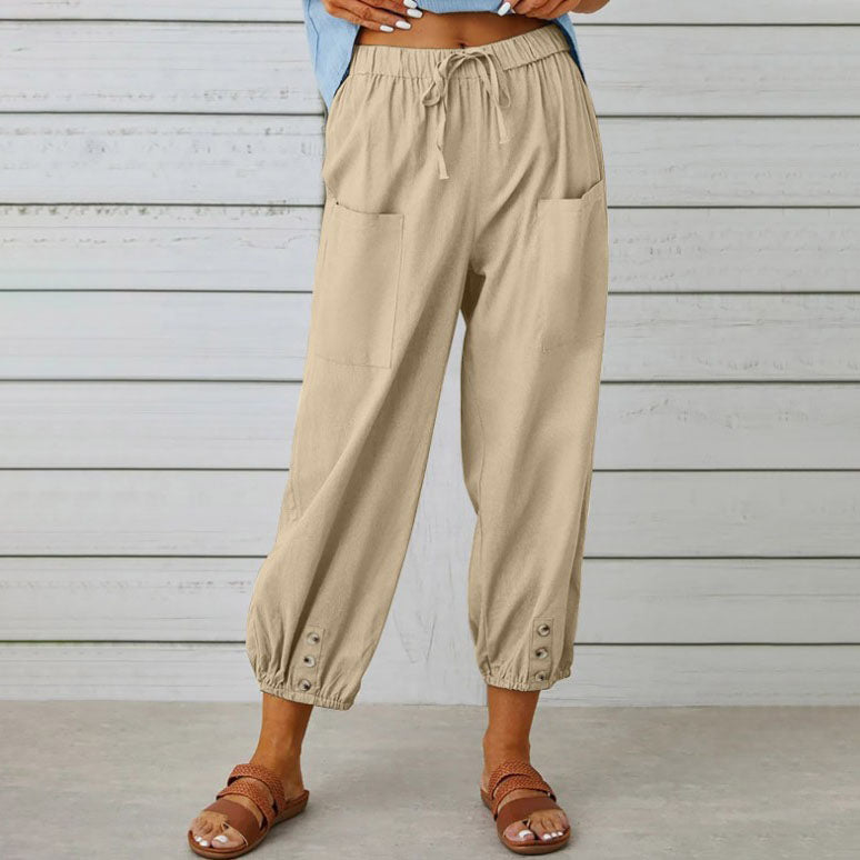 👖 💞 Weite Gerade Damenhose aus Baumwolle & Leinen – Atmungsaktiv, Schmeichelhafte Passform & Praktische Taschen ✨
