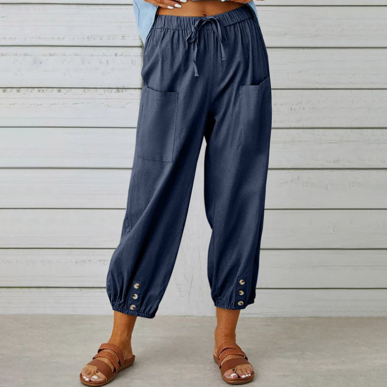 👖 💞 Weite Gerade Damenhose aus Baumwolle & Leinen – Atmungsaktiv, Schmeichelhafte Passform & Praktische Taschen ✨