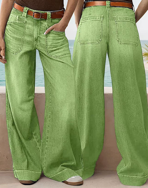 🔥Solange der Vorrat reicht 50 % Rabatt!🎉Damenjeans mit hoher Taille und weitem Bein