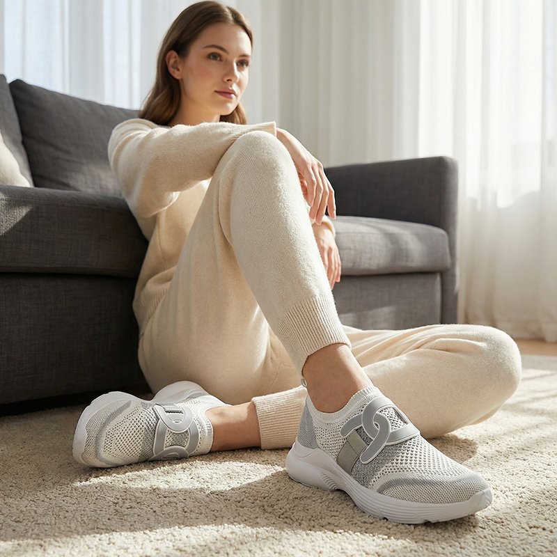 🌞Frühlingserwachen: 50% Rabatt!👟 Orthopädische Damen-Slipper mit Mesh-Obermaterial – 3-fach Fußgewölbe-Stütze & Gel-Dämpfung – Gegen Plantarfasziitis & Fersensporn