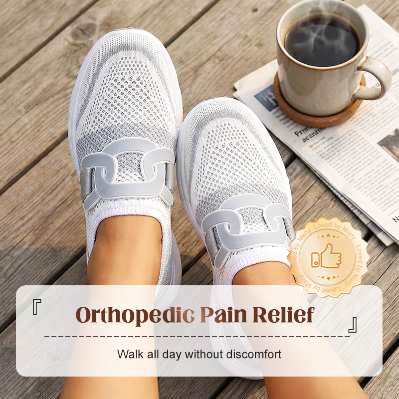 🌞Frühlingserwachen: 50% Rabatt!👟 Orthopädische Damen-Slipper mit Mesh-Obermaterial – 3-fach Fußgewölbe-Stütze & Gel-Dämpfung – Gegen Plantarfasziitis & Fersensporn