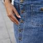 🔈JETZT 60 % RABATT👗Jeansrock mit hoher Taille und Knopfleiste