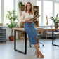🔈JETZT 60 % RABATT👗Jeansrock mit hoher Taille und Knopfleiste